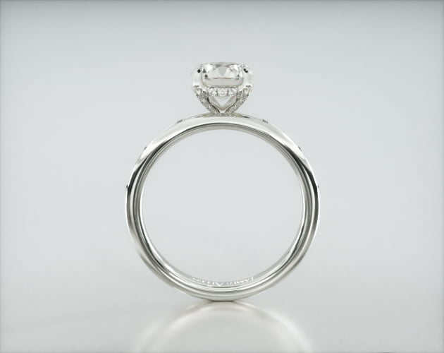 Sleek Accent Diamond Engagement Ring Embellished With a Classic Pavé