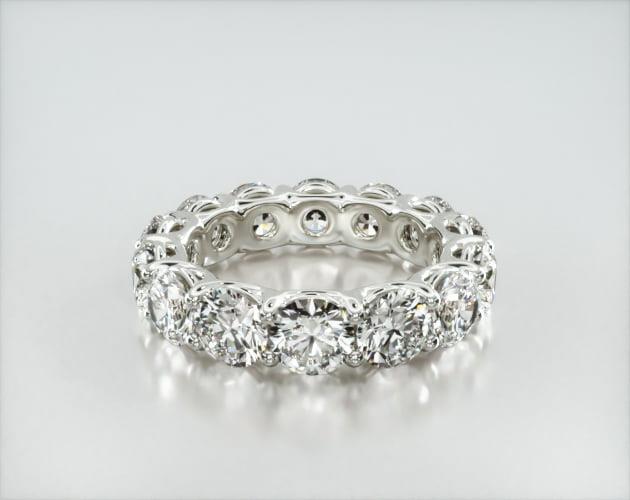 14K White Gold low dome Basket LabCreated Diamond Eternity Ring (6 CTW