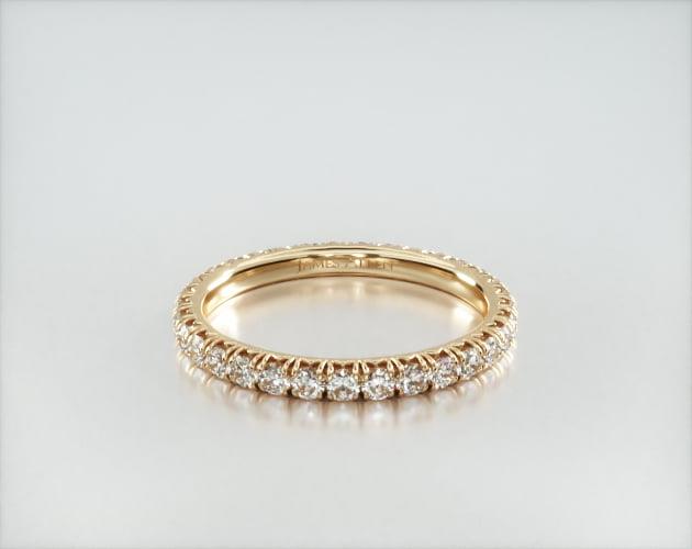 14K Yellow Gold French Pavé LabCreated Diamond Eternity Ring (0.75 CTW