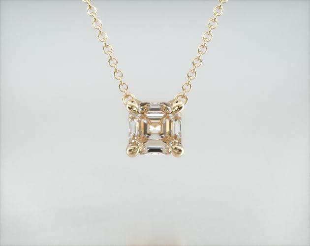 14K Yellow Gold Asscher Cut Diamond 