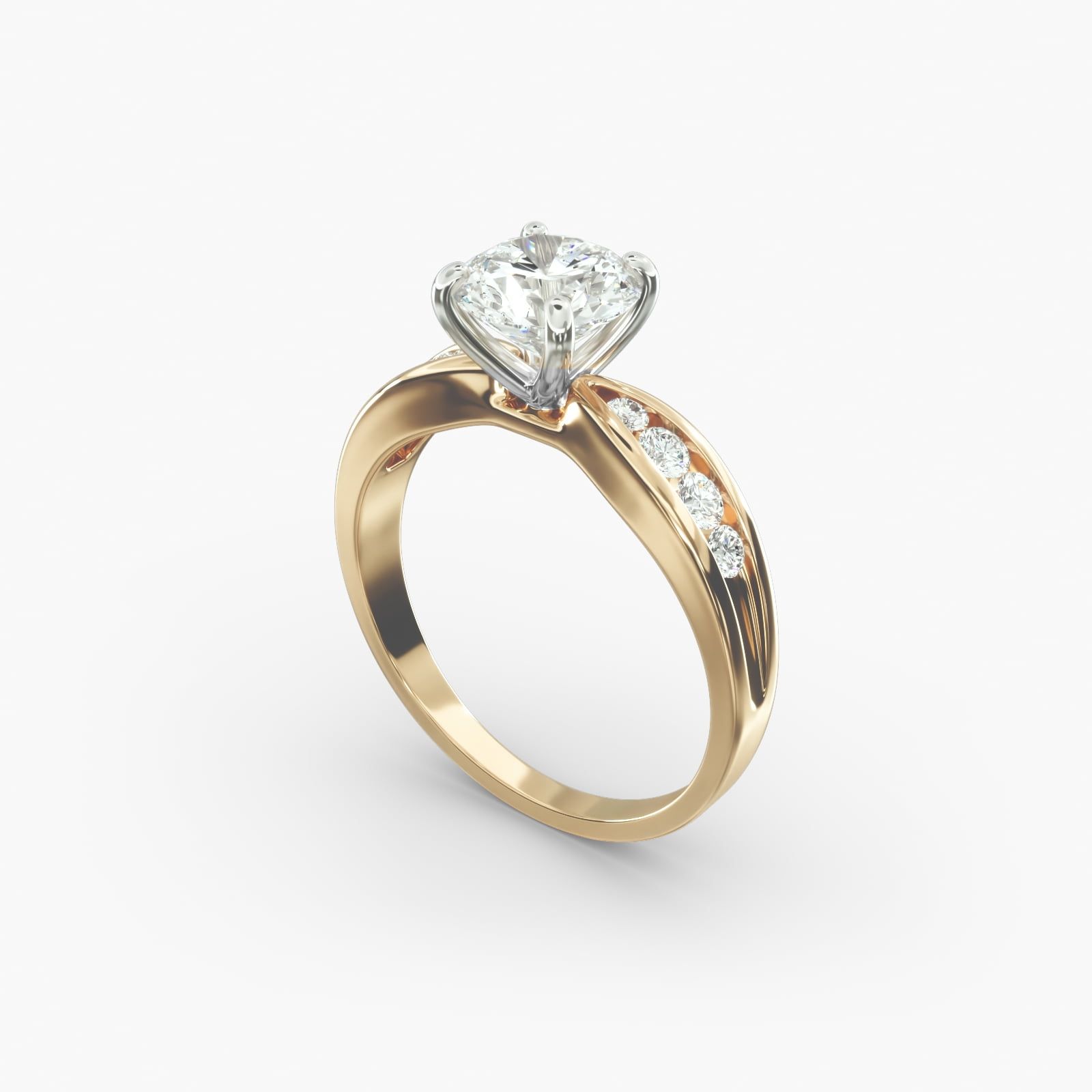 Tapered channel set engagement ring discount