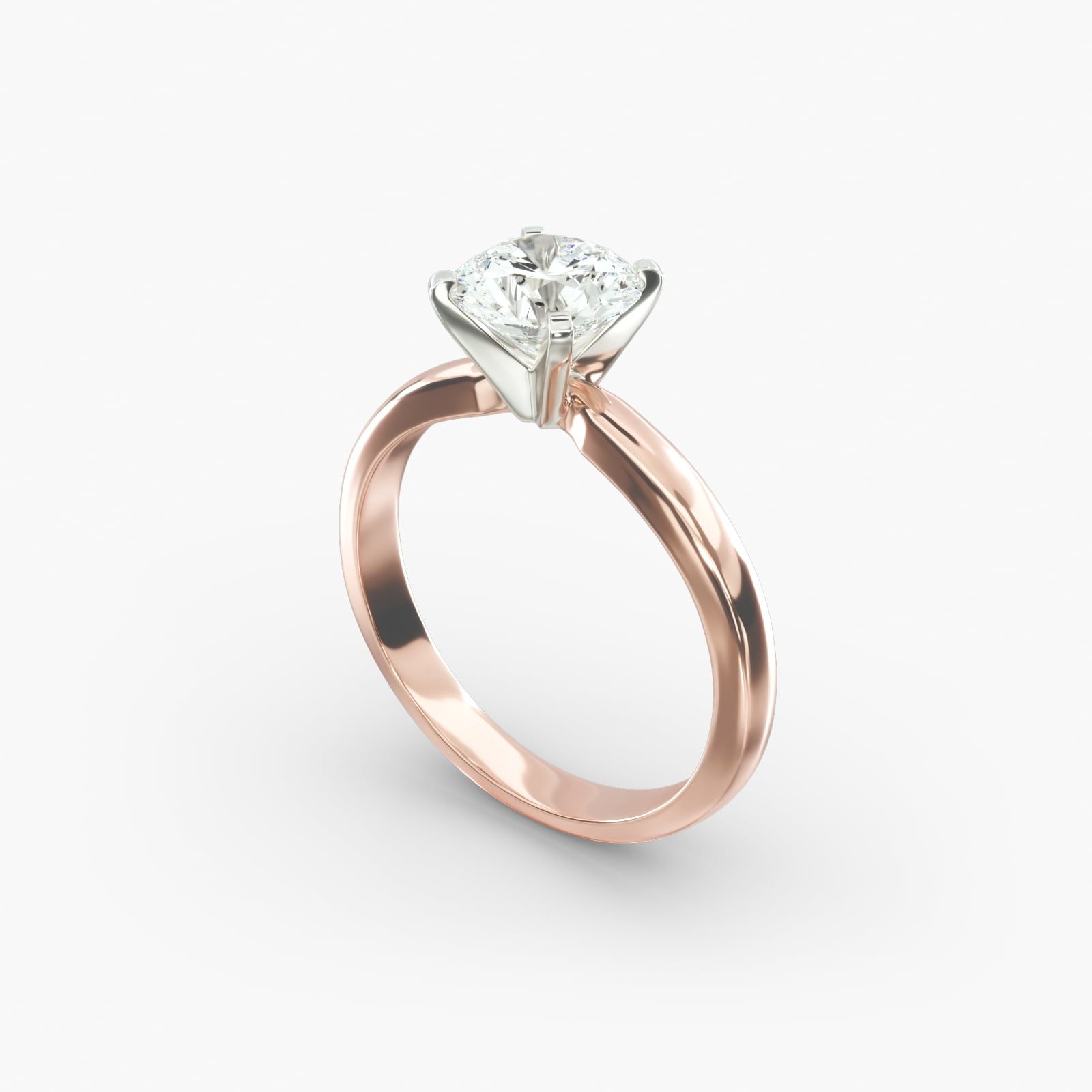 14K Rose Gold 2.5mm Comfort Fit Solitaire Engagement Ring