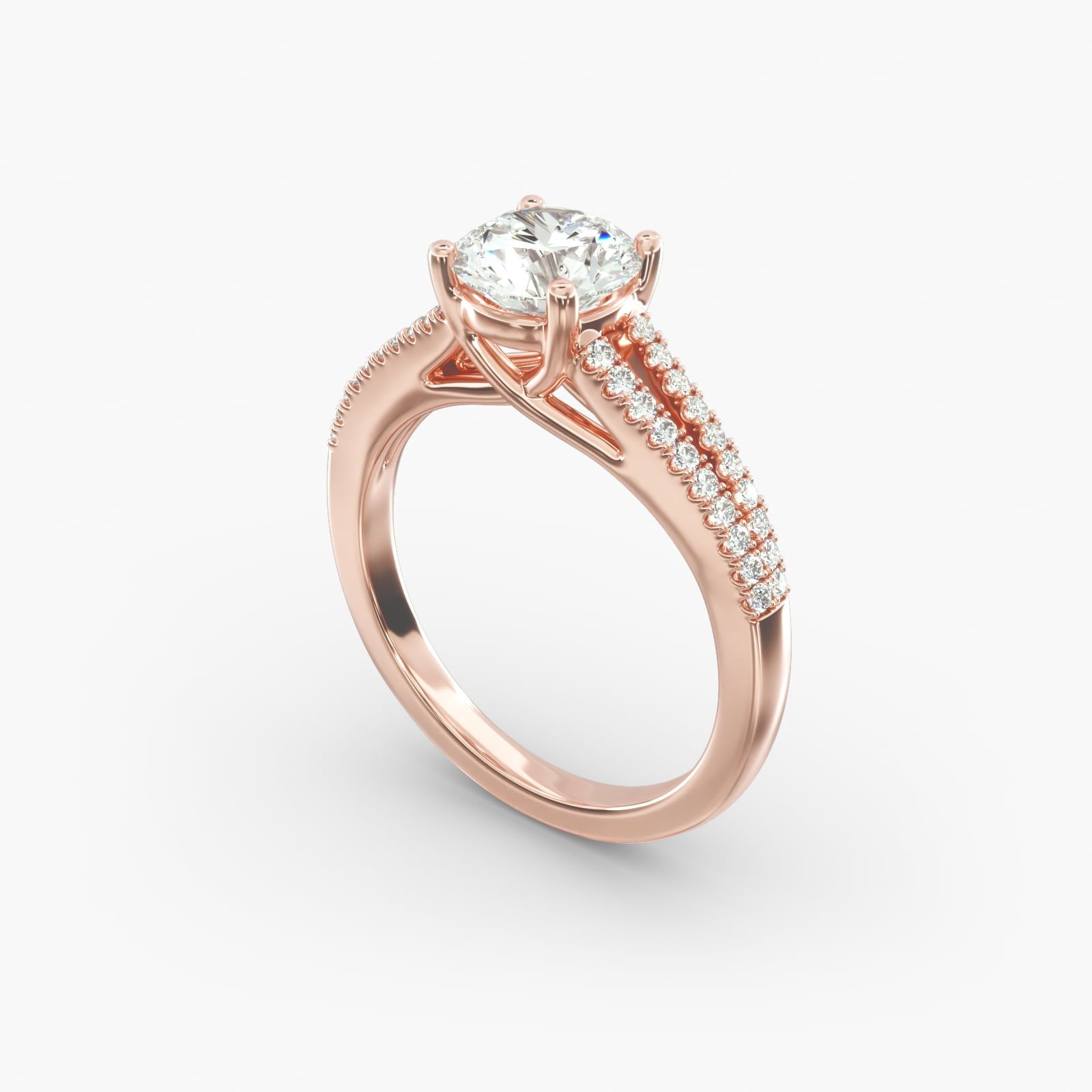 Split shank trellis diamond engagement ring store