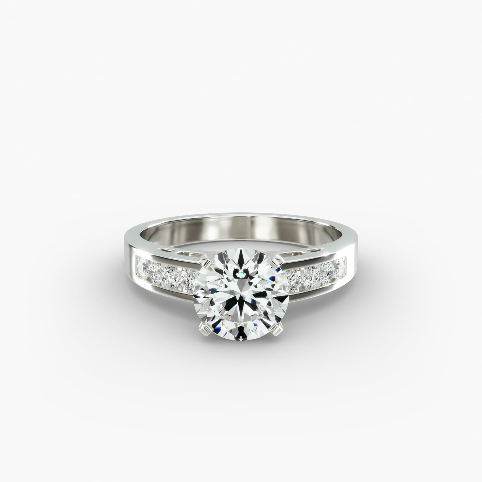 14K White Gold 1.00ctw Bezel & Channel Set Diamond Ring
