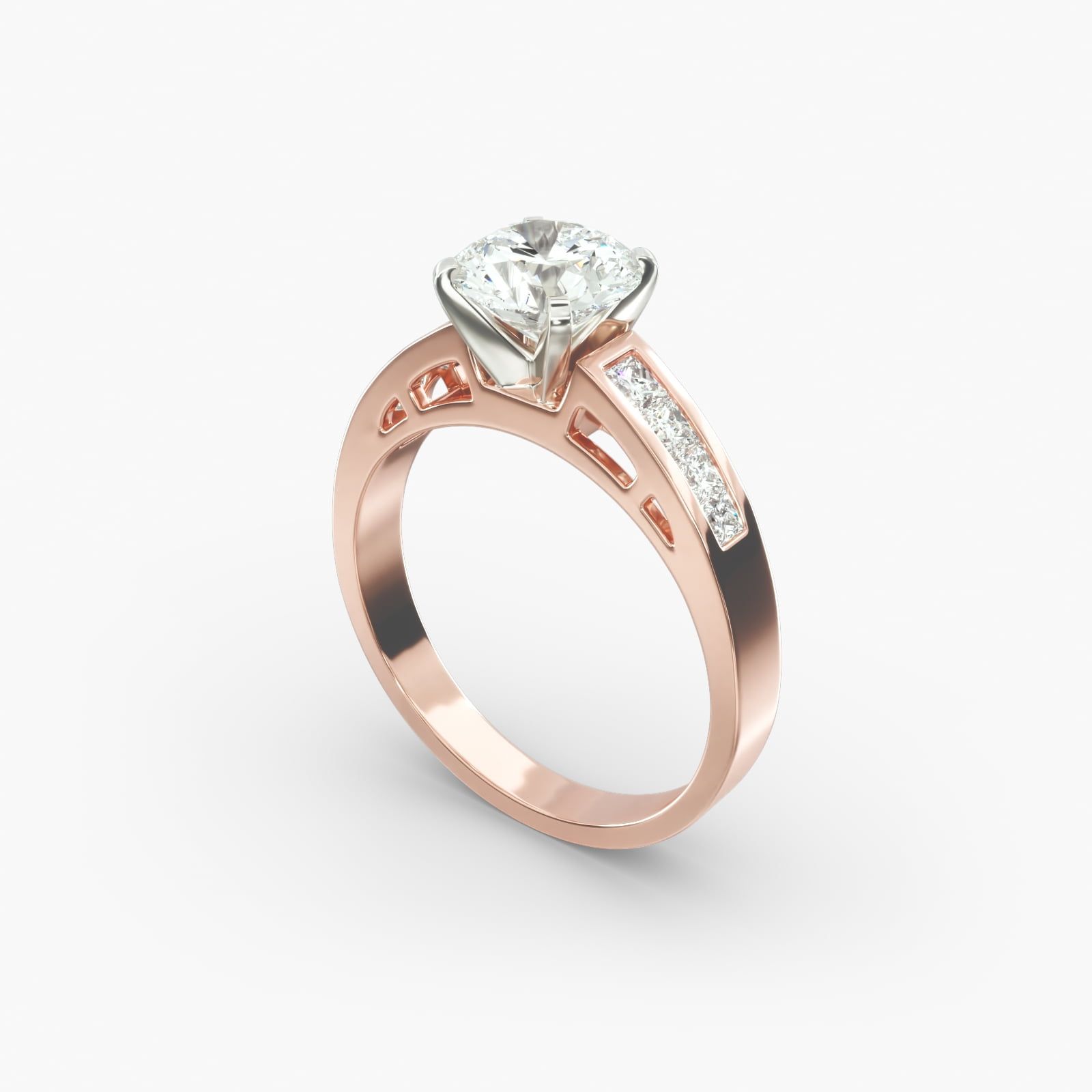 14K Rose Gold 0.42ct Channel Set Diamond Engagement Ring 17152r14