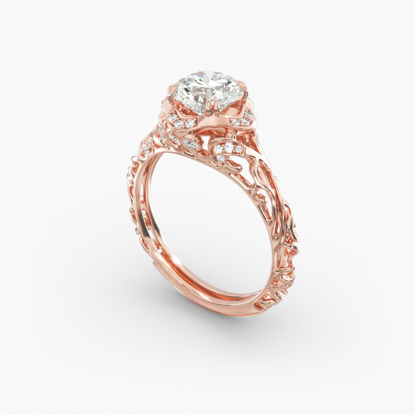 Rose gold filigree ring hot sale