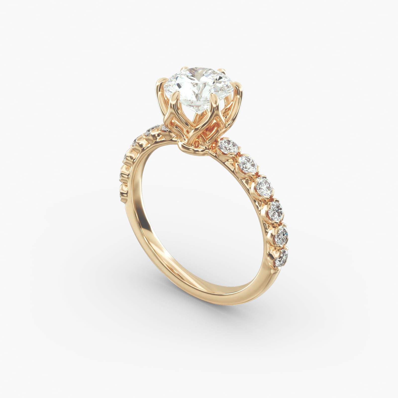 Scalloped pave ring sales