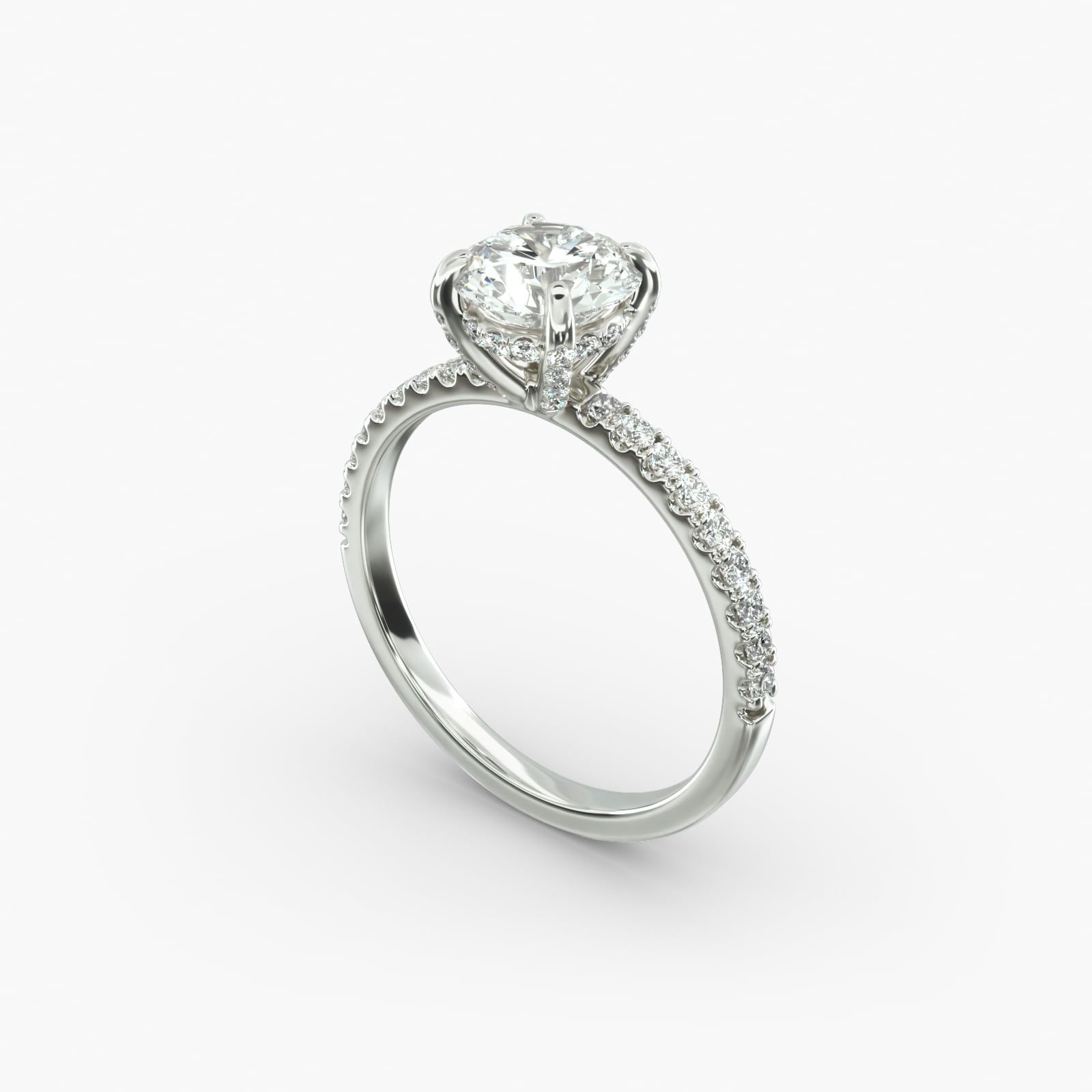 Petite pave crown engagement ring new arrivals