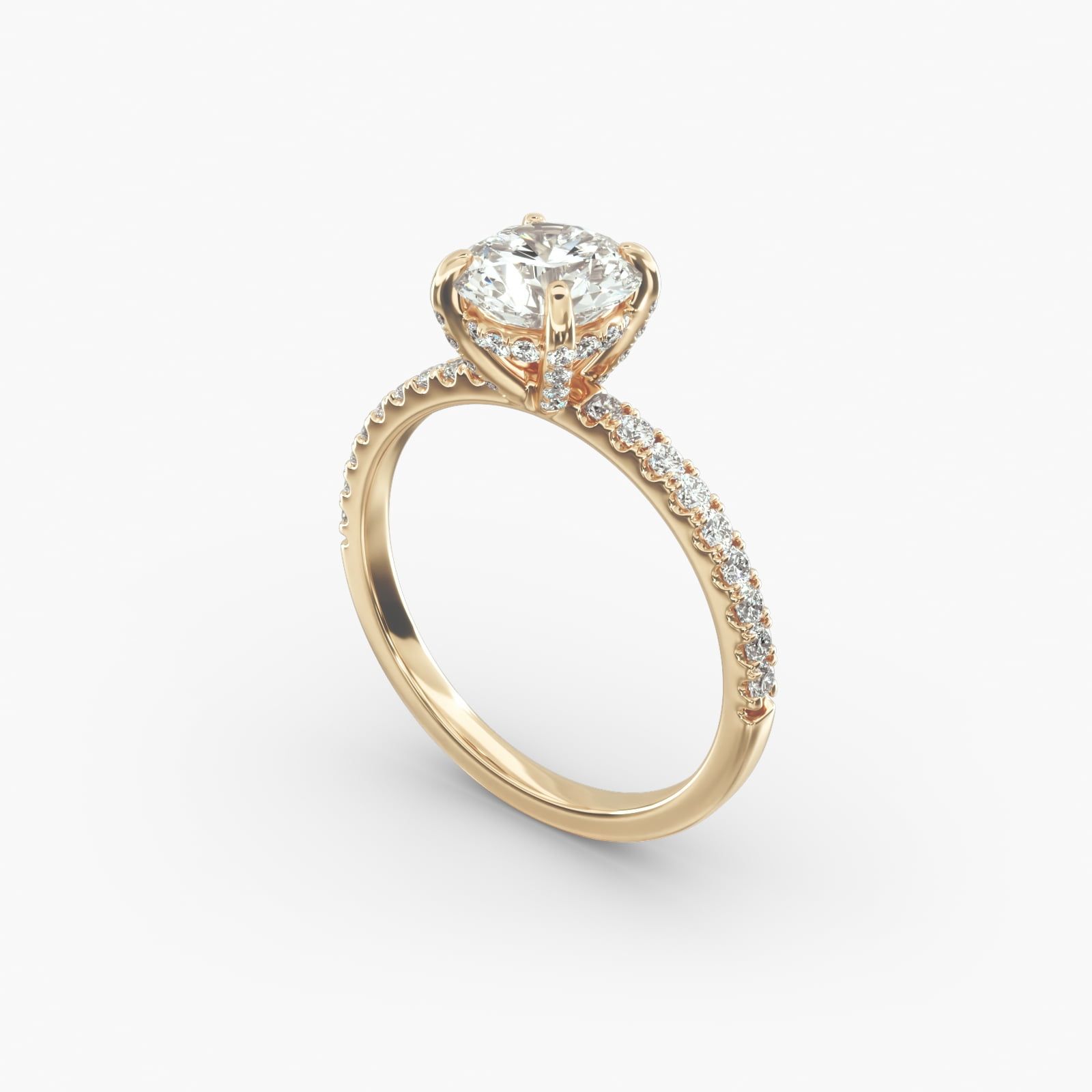 Petite pave crown engagement ring 2025