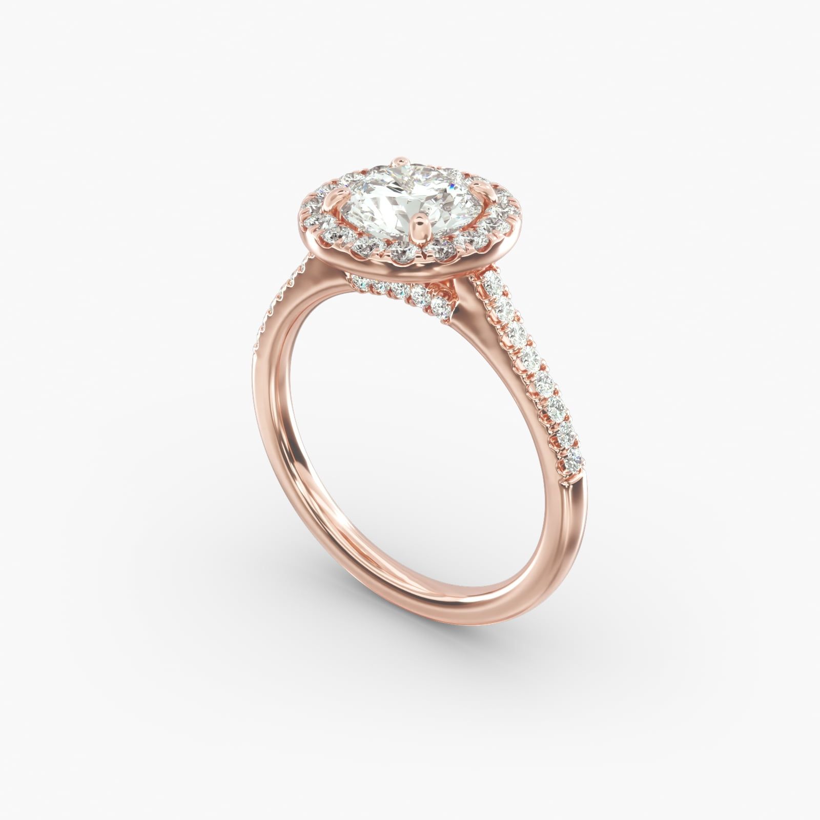 Pave Set Diamond (0.176ct) 9ct Rose Gold 2.5mm Wedding Ring