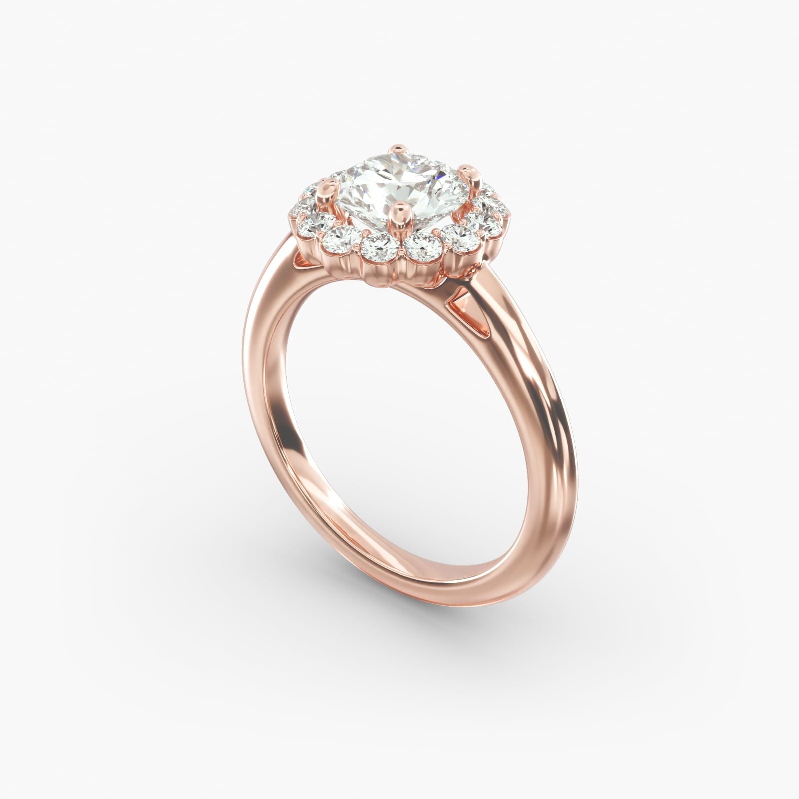 Rose halo engagement ring online