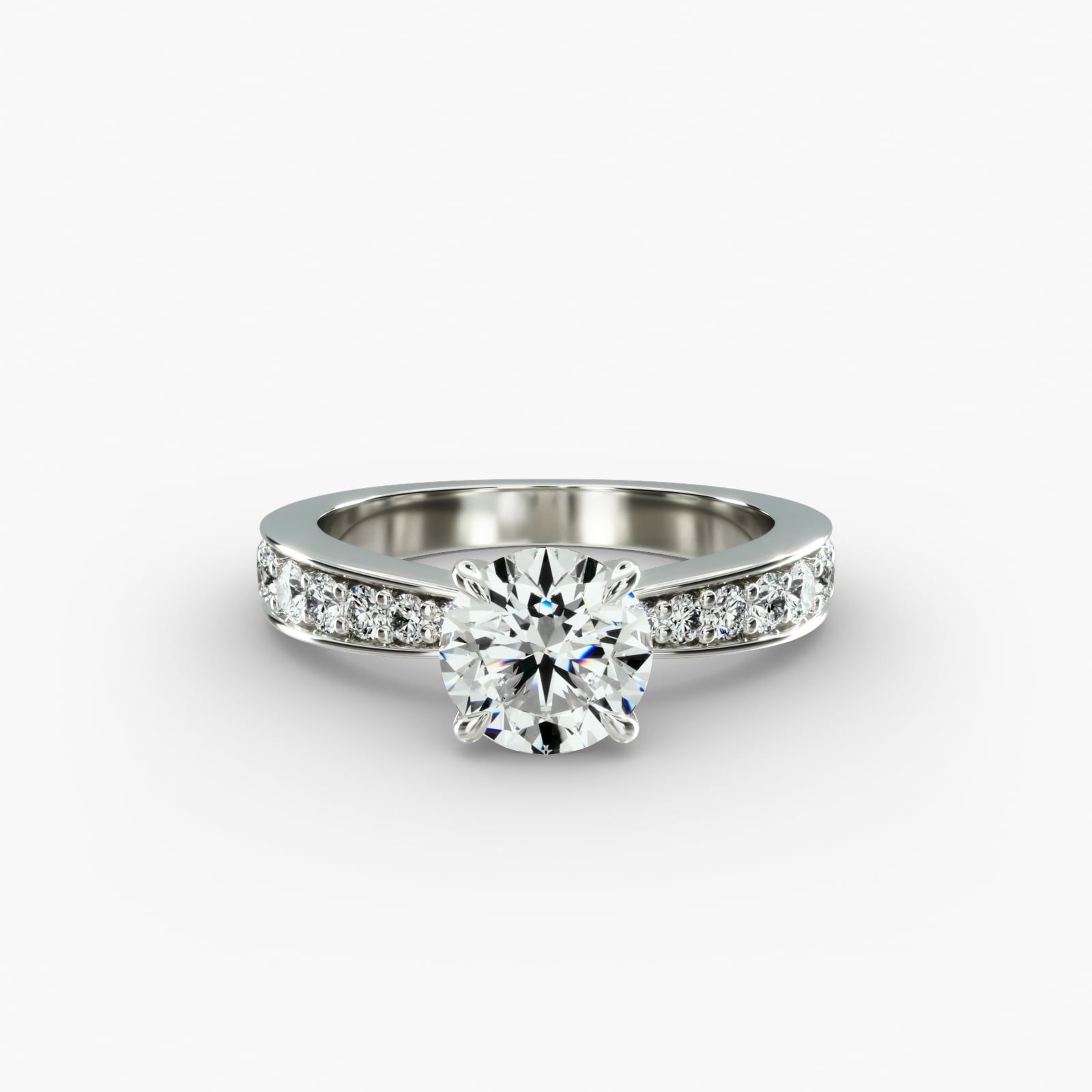 14K White Gold Perfect Pavé Engagement Ring