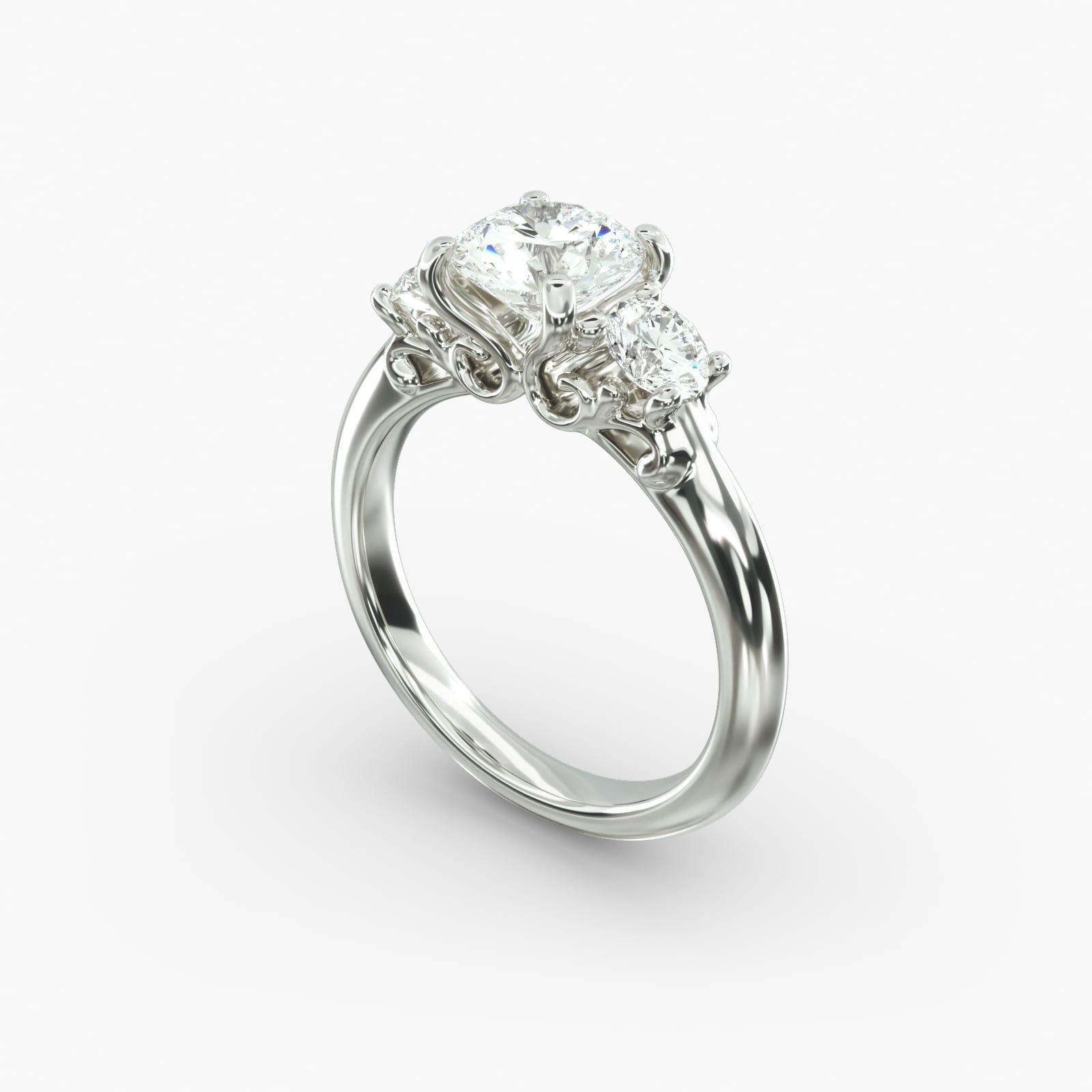 Platinum three stone setting clearance