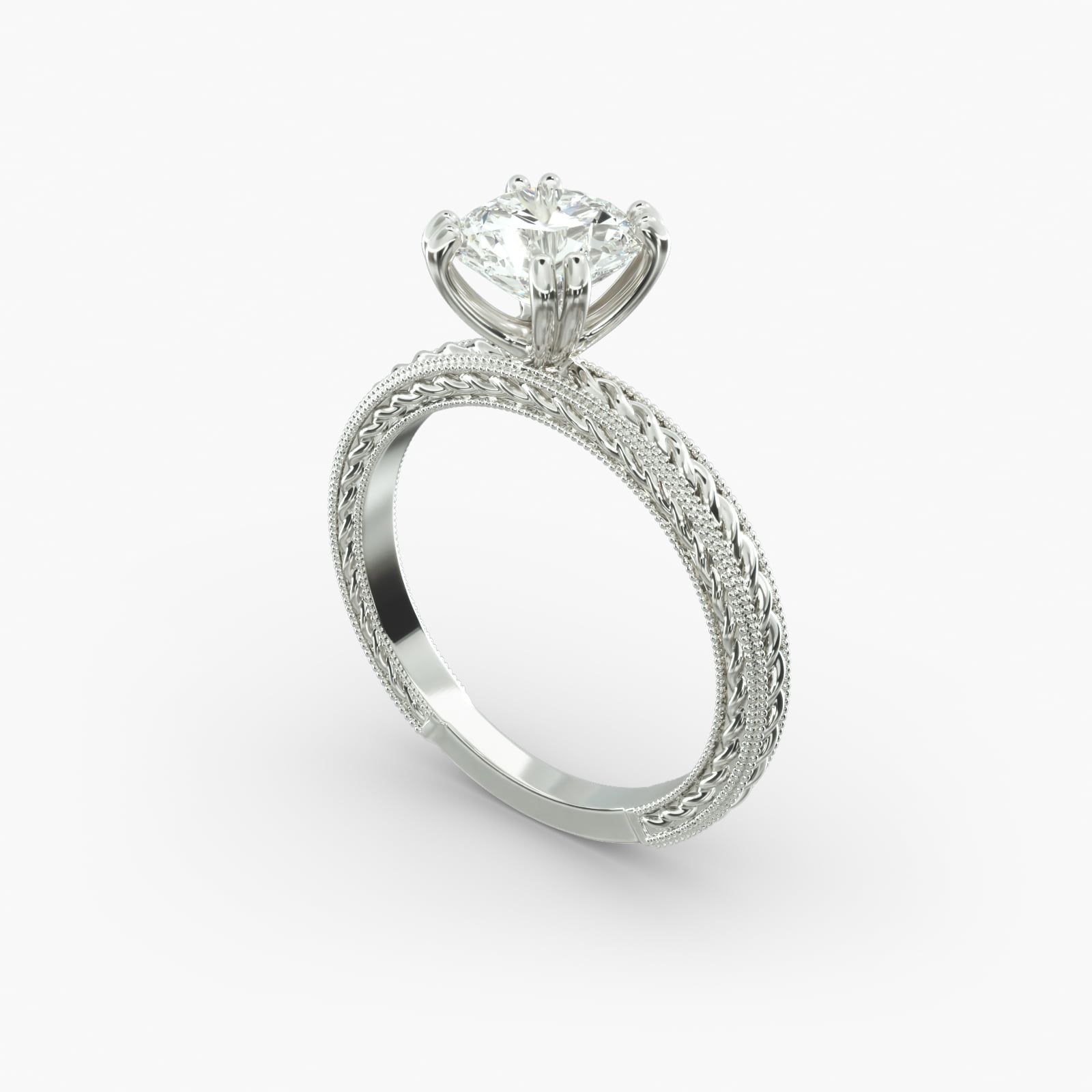 Rope solitaire engagement ring on sale