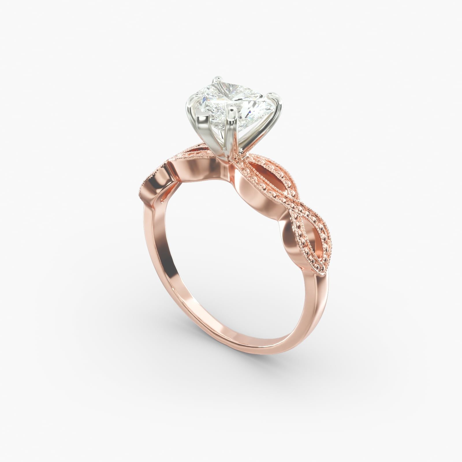 GIA 0.80 Carat I-VS2 Heart Shaped Diamond Vintage Infinity Engagement Ring