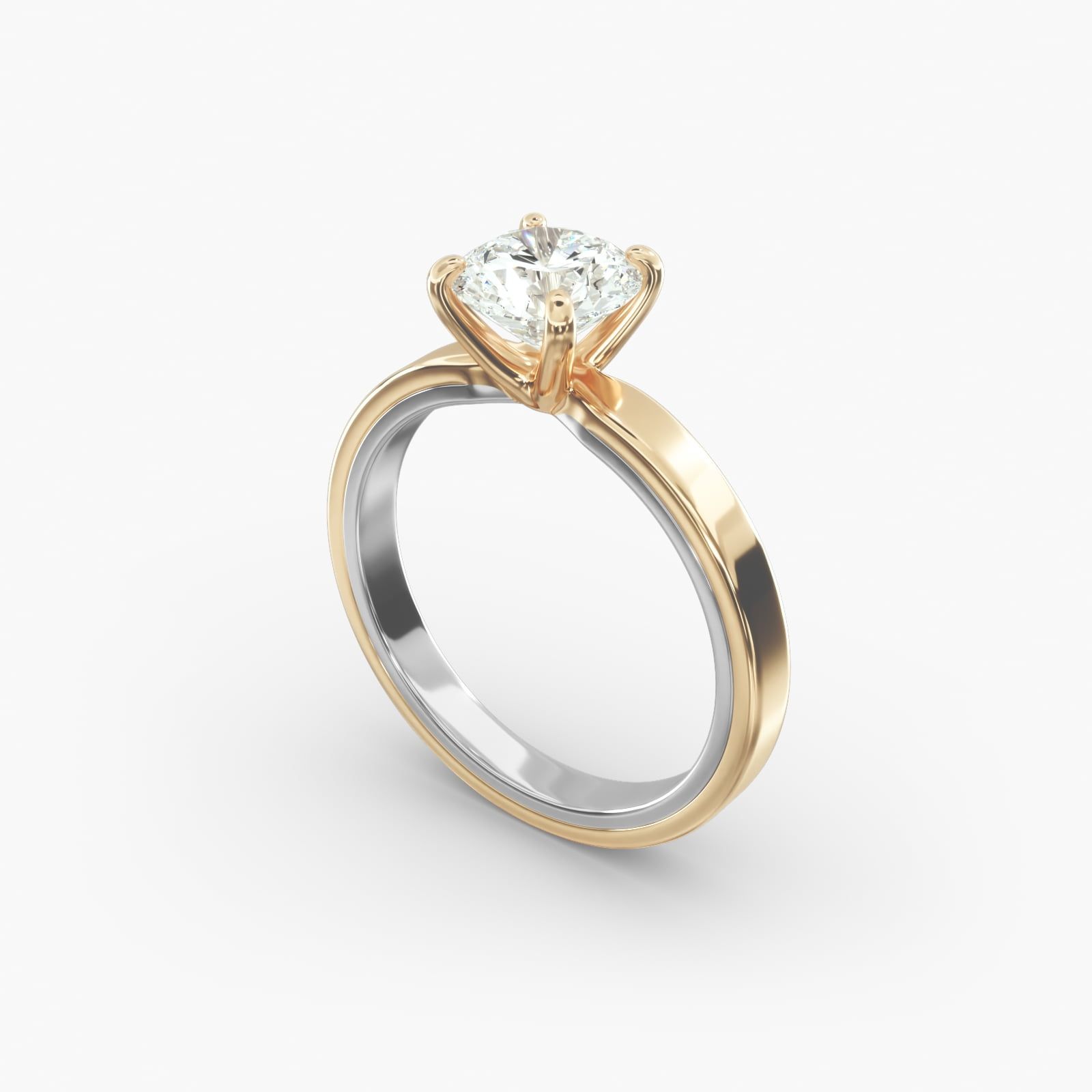 Two tone solitaire engagement rings outlet