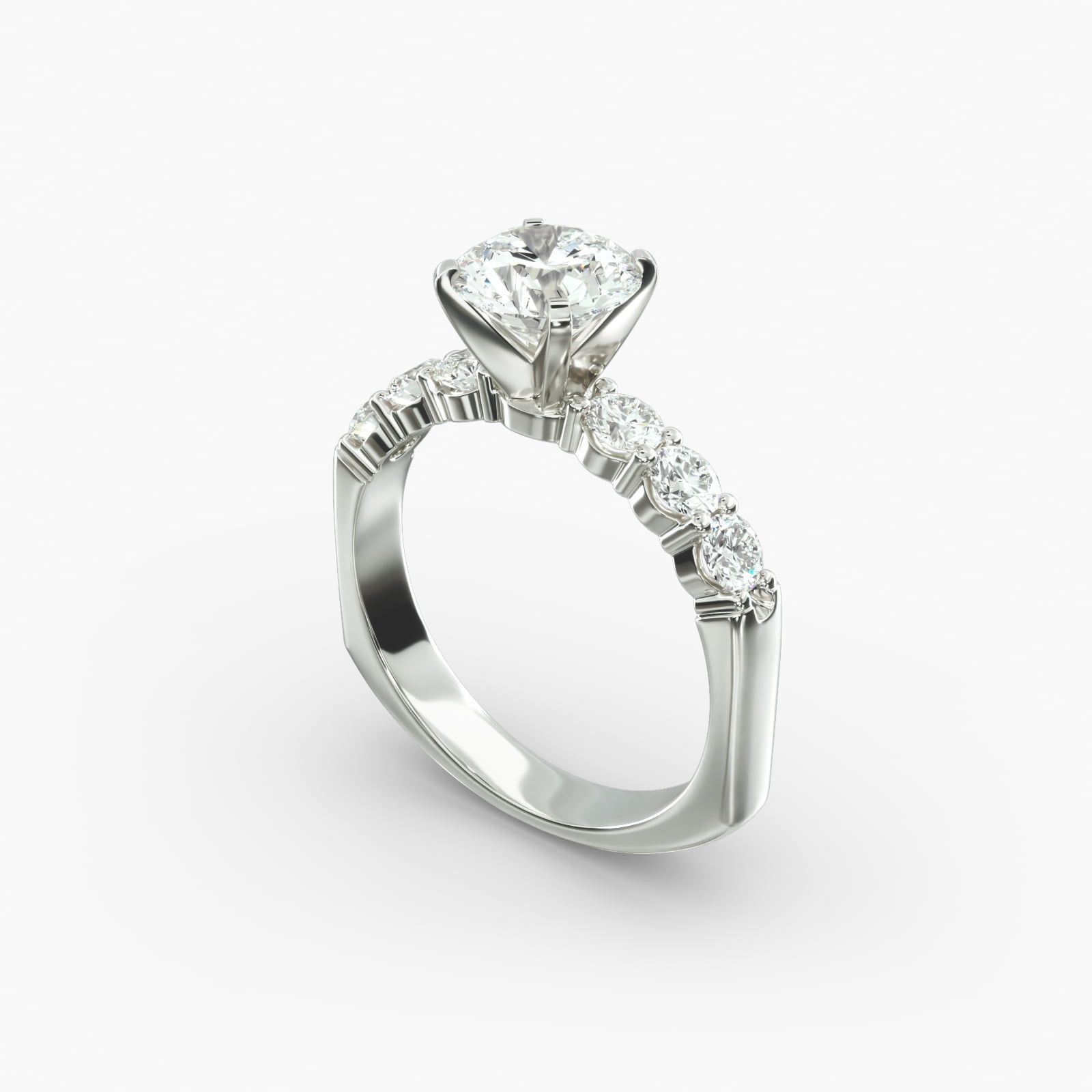18K White Gold Perfect Fit 3mm Common Prong Diamond Engagement Ring