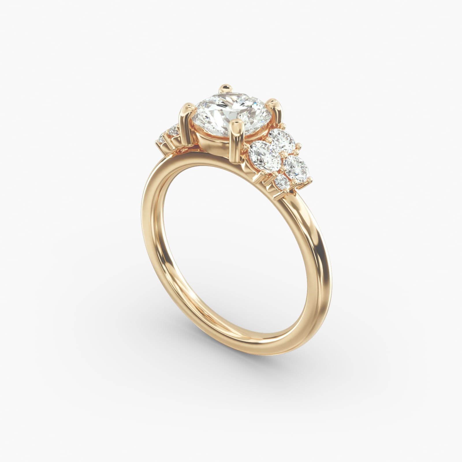 14K Yellow Gold Diamond Medley Engagement Ring 18019y14