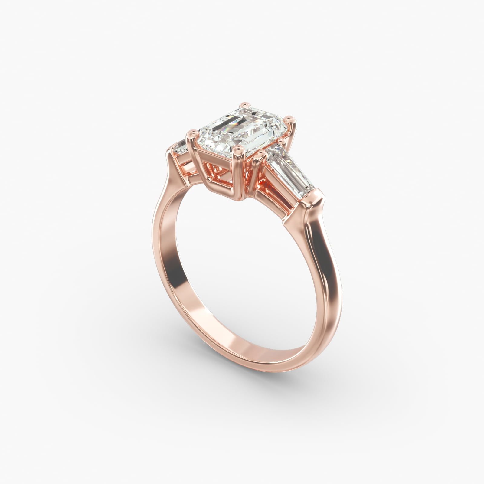 Rose gold baguette diamond ring online