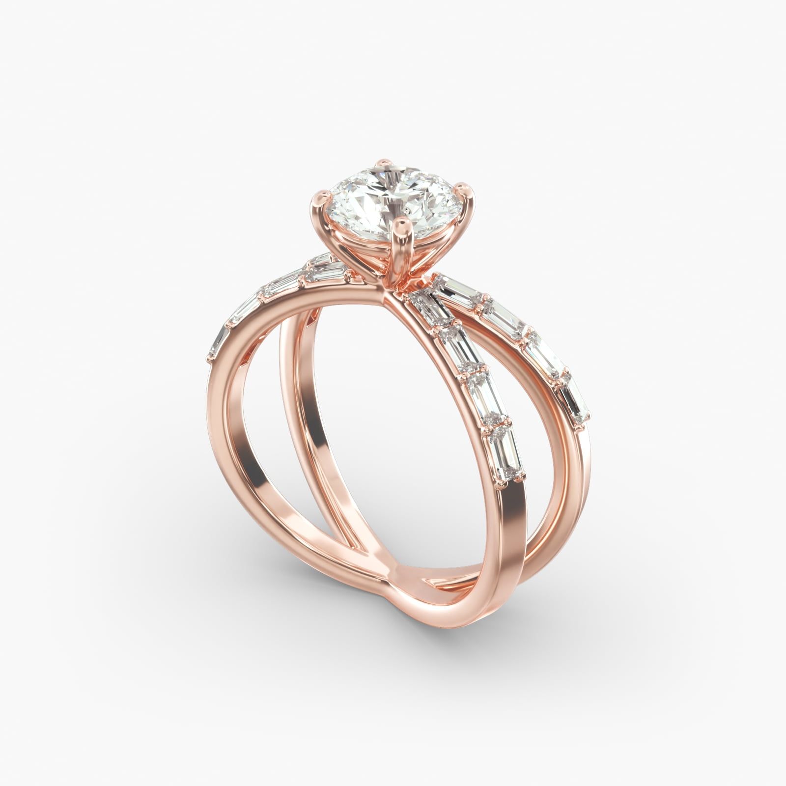 Rose gold criss cross diamond ring new arrivals