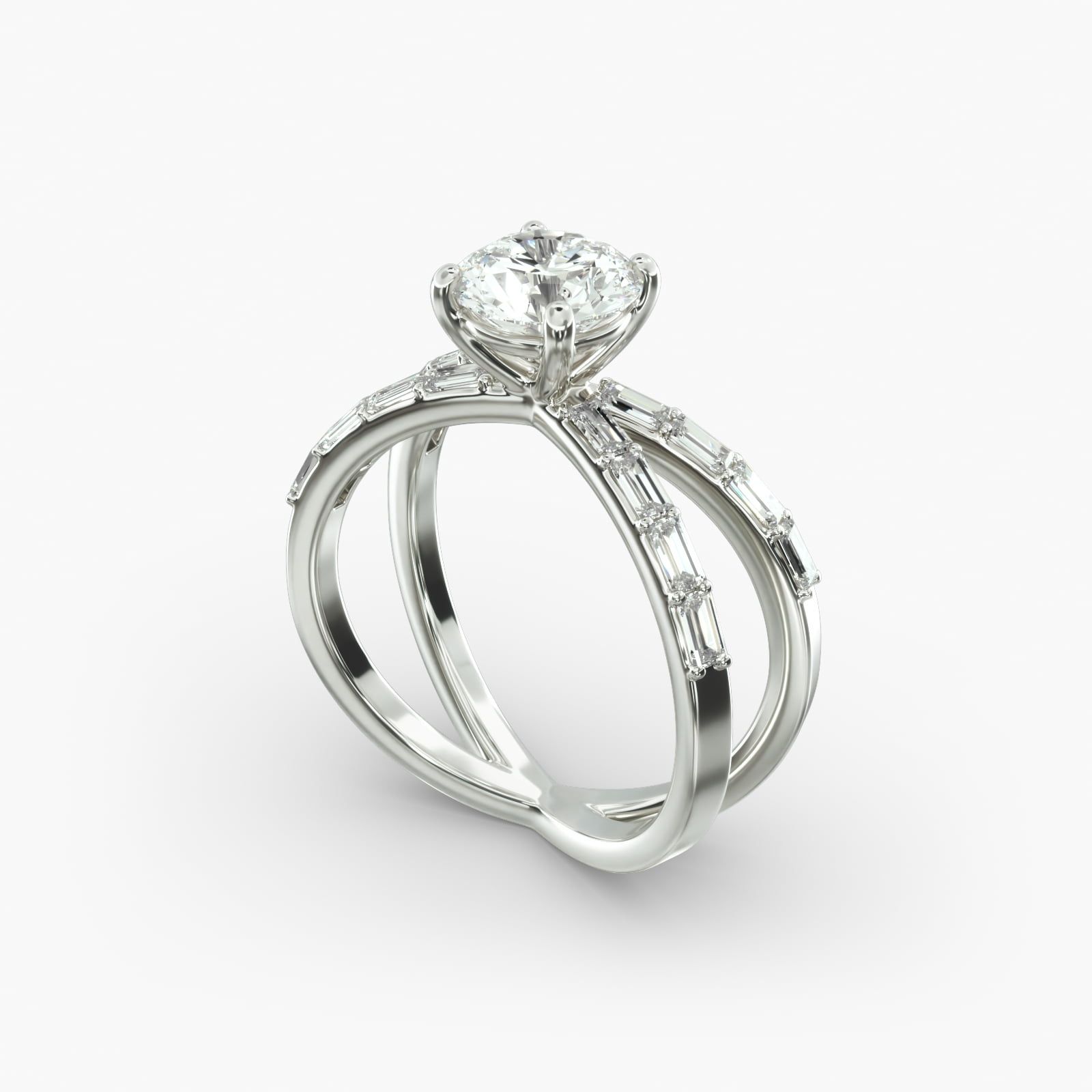 Platinum criss cross ring sale