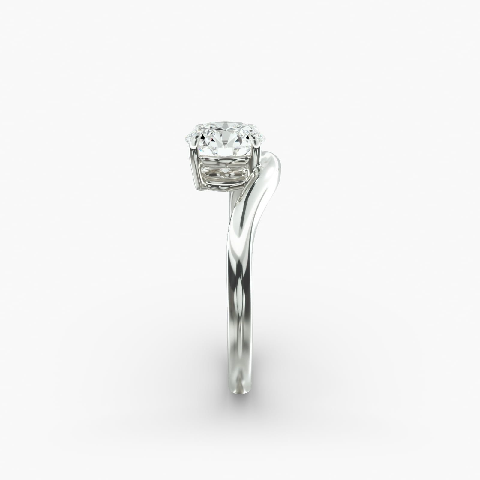 14k White Gold 2mm Knife Edge Solitaire Engagement Ring