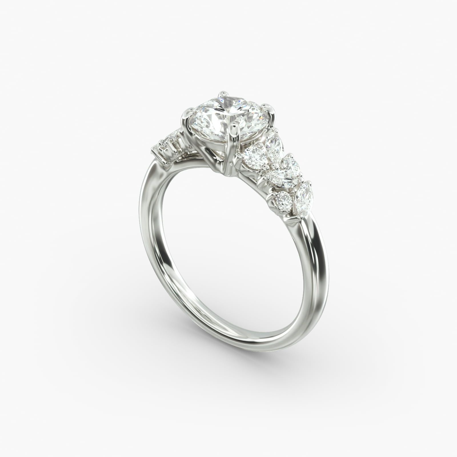 Marquise cluster wedding band top