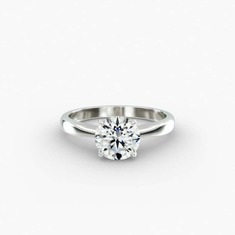 Platinum 2.2mm Wire Basket Solitaire Engagement Ring