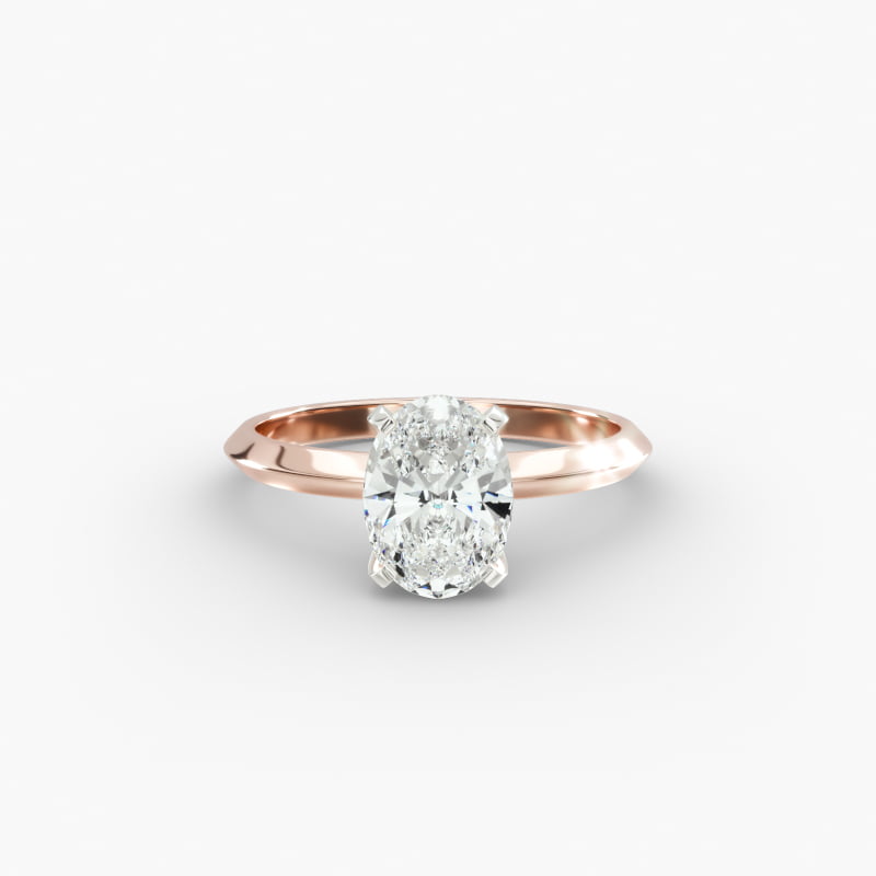 14K Rose Gold 2mm Knife Edge Solitaire Engagement Ring