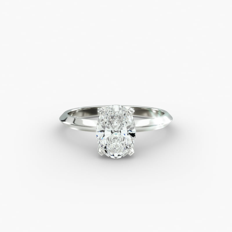 14K White Gold 2mm Knife Edge Solitaire Engagement Ring