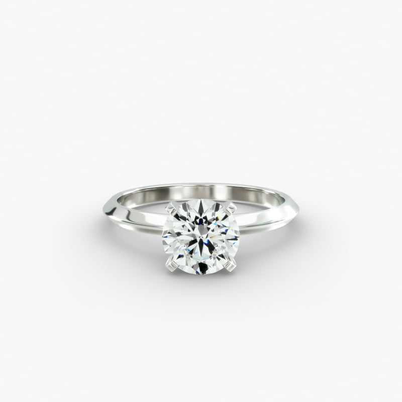 14K White Gold 2mm Knife Edge Solitaire Engagement Ring