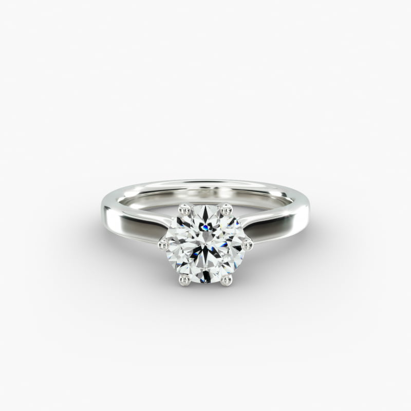 14K White Gold Intricate Basket Engagement Ring