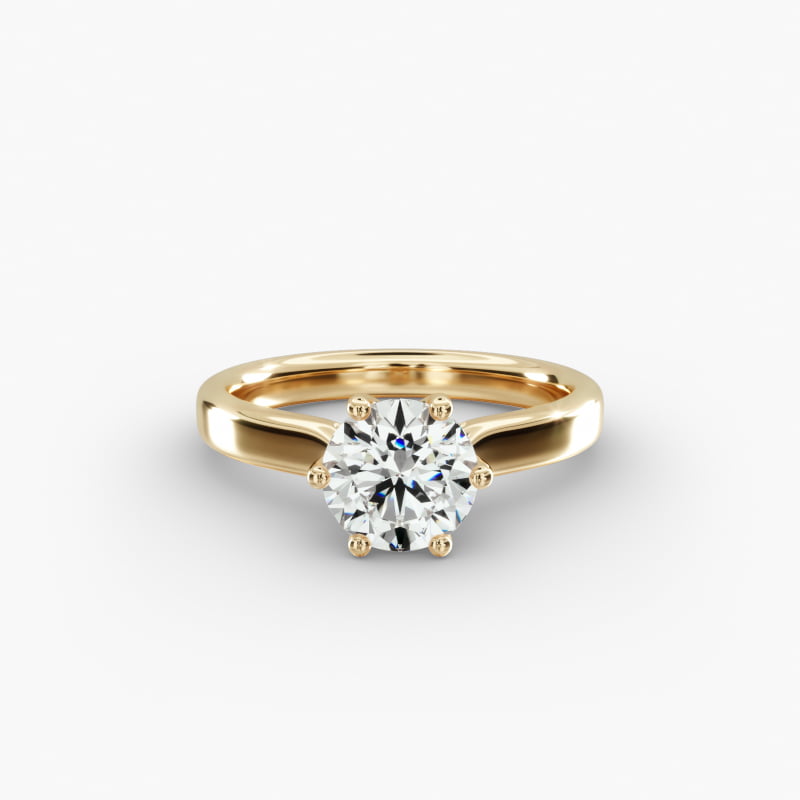 14K Yellow Gold Intricate Basket Engagement Ring