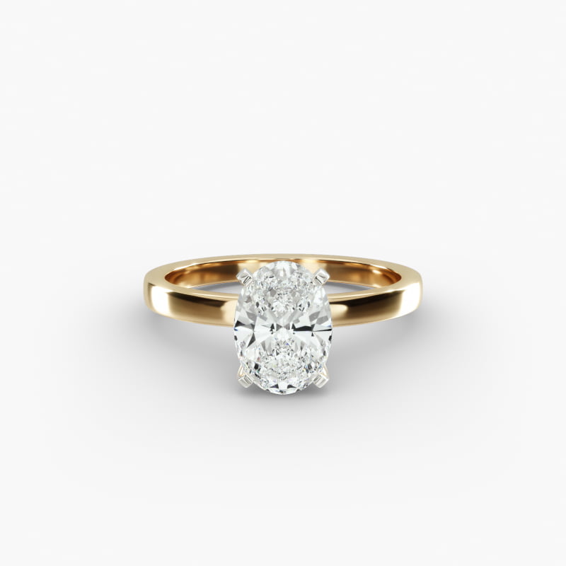 14K Yellow Gold 2mm Comfort Fit Solitaire Engagement Ring