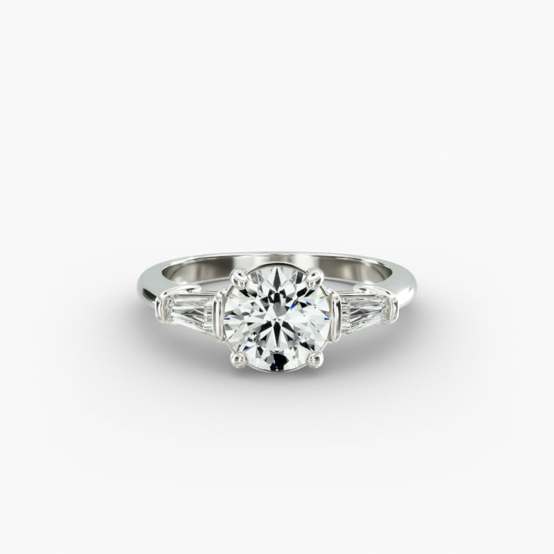 Platinum Tapered Baguette Diamond Engagement Ring