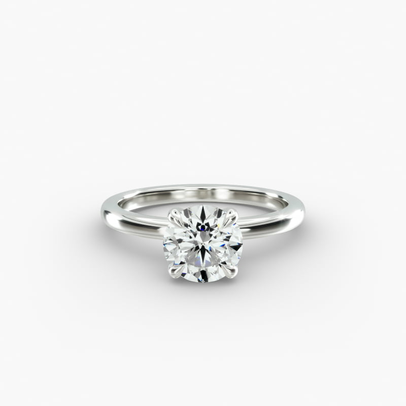 Platinum Claw Prong Solitaire Engagement Ring (Flush Fit)