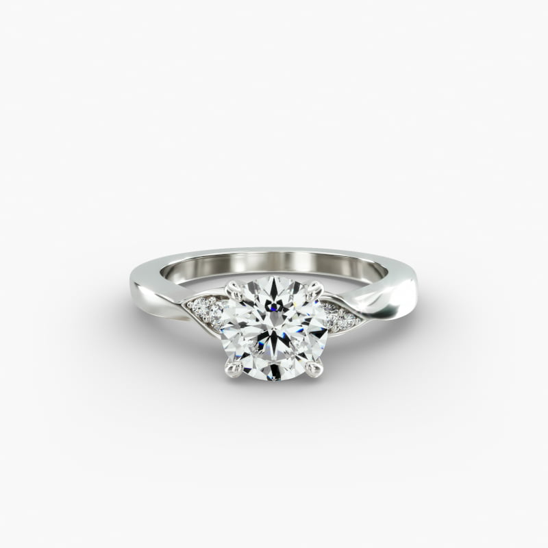 14K White Gold Blossoming Vine Engagement Ring
