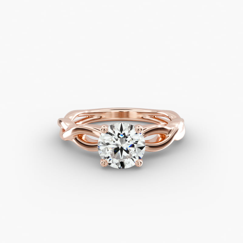 14K Rose Gold Infinity Solitaire Engagement Ring