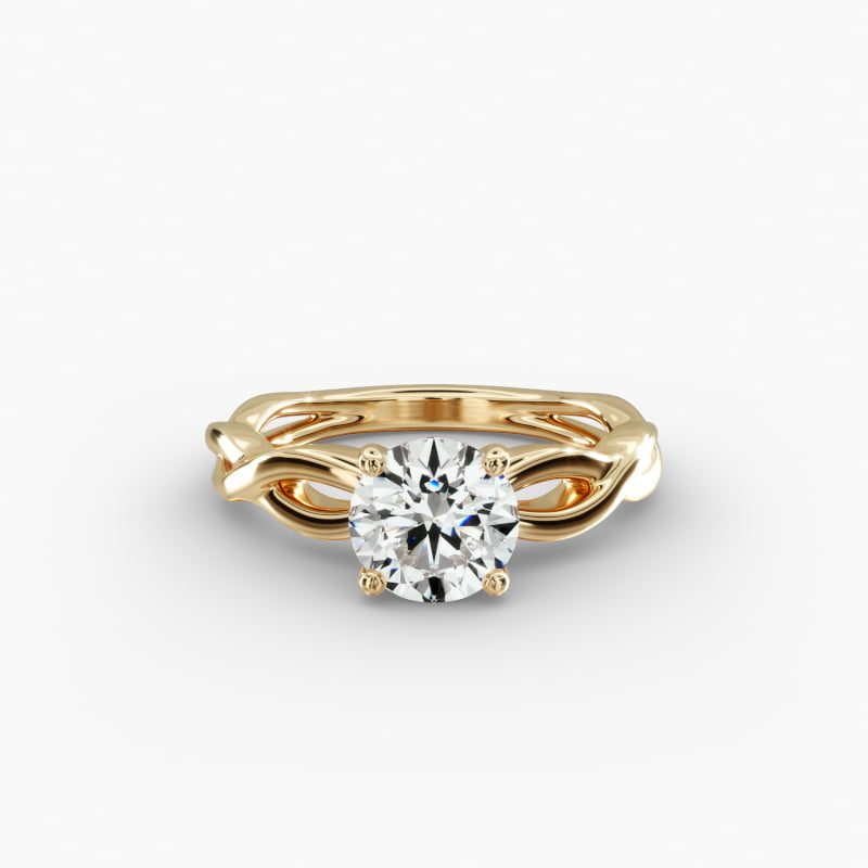 18K Yellow Gold Infinity Solitaire Engagement Ring