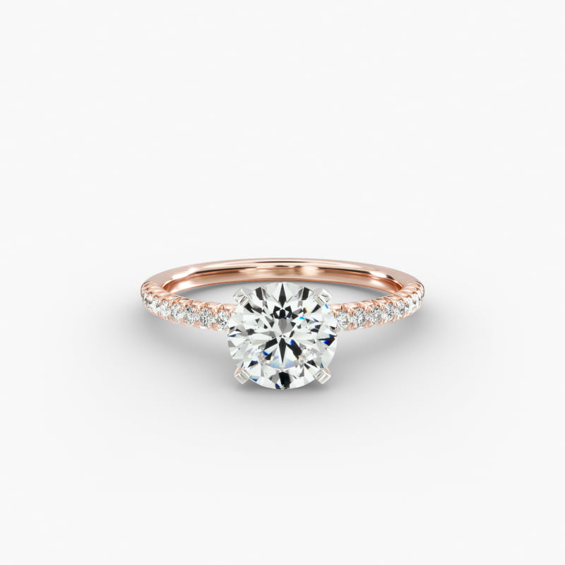 14K Rose Gold Petite Pavé Engagement Ring