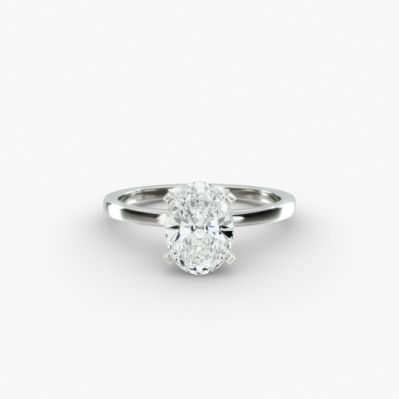 14K White Gold 1.5mm Comfort Fit Engagement Ring