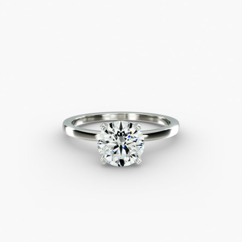 14K White Gold 1.5mm Comfort Fit Engagement Ring