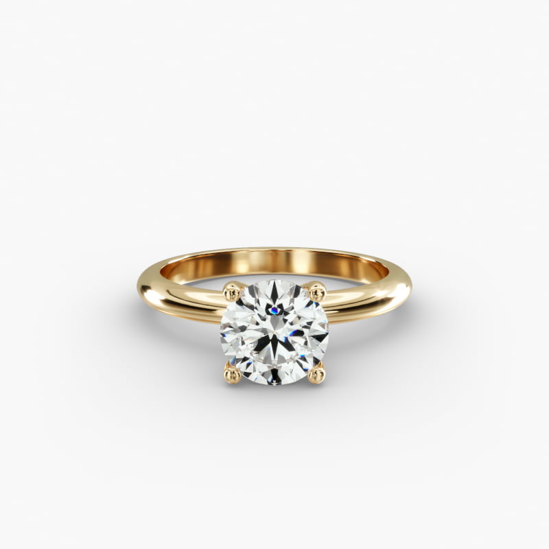 14K Yellow Gold Diamond Pavé Basket Engagement Ring