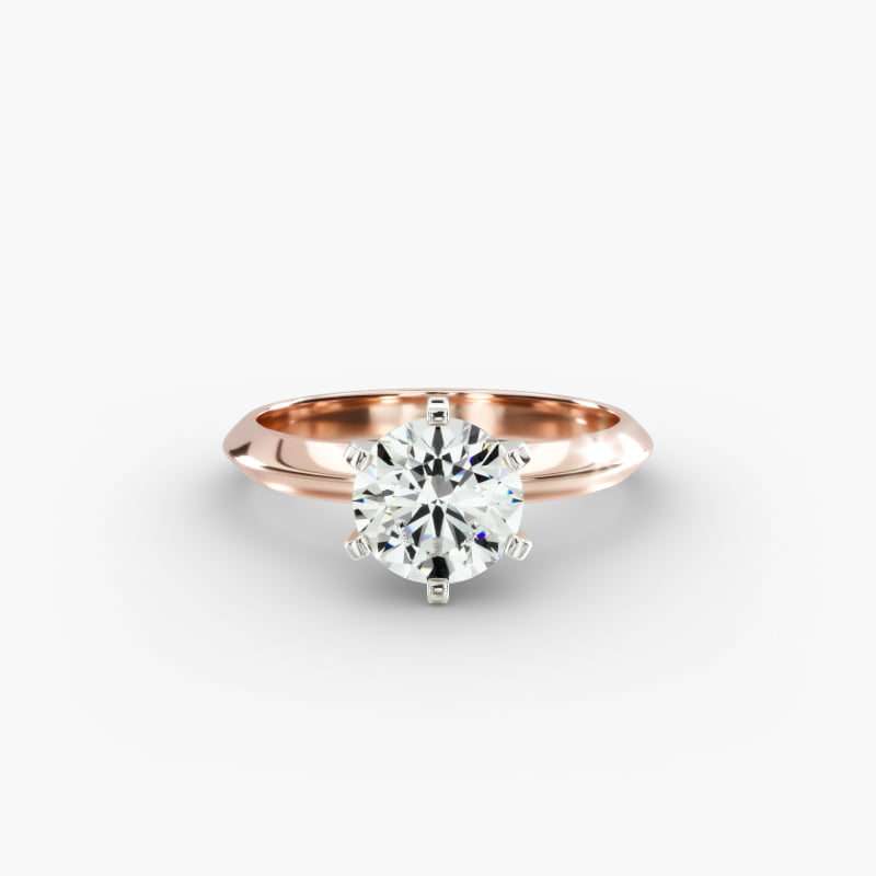 14K Rose Gold Presentation Solitaire (Six Prong) Engagement Ring