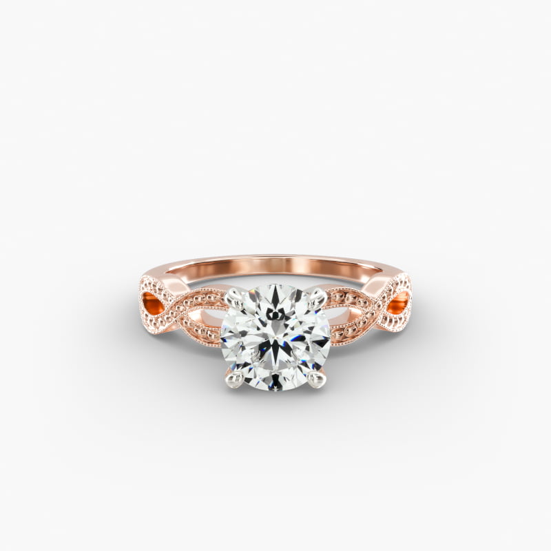 14K Rose Gold Vintage Infinity Engagement Ring