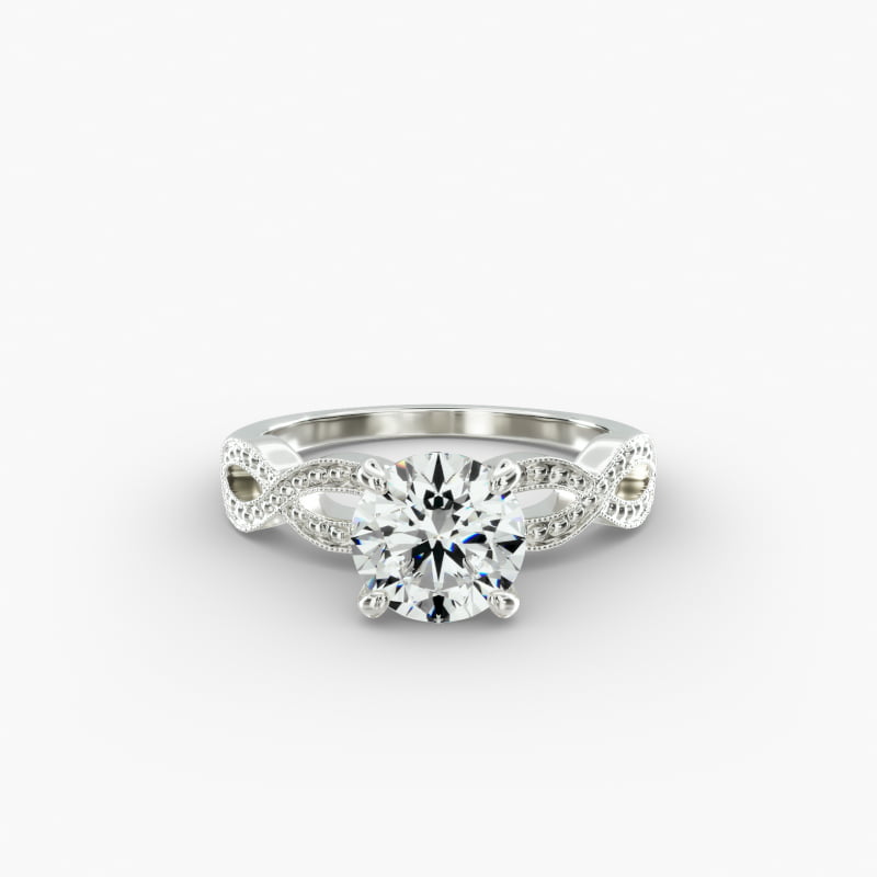 14K White Gold Vintage Infinity Engagement Ring