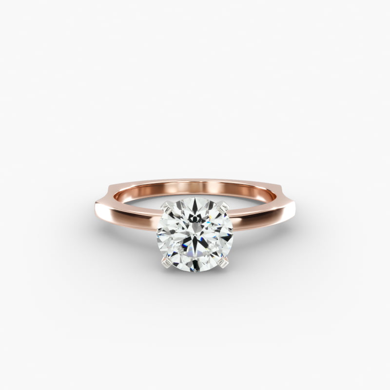 14K Rose Gold Perfect Fit Solitaire Engagement Ring