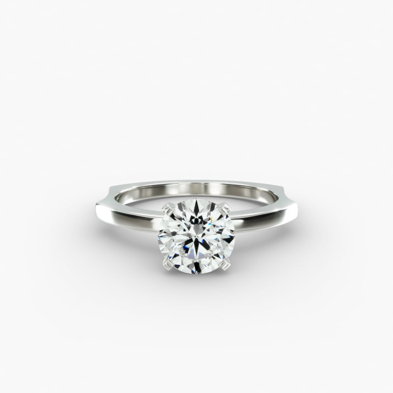 14K White Gold Perfect Fit Solitaire Engagement Ring