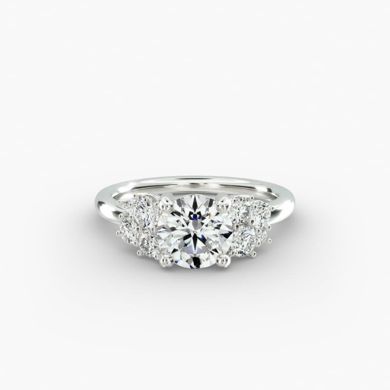 14K White Gold Diamond Medley Engagement Ring
