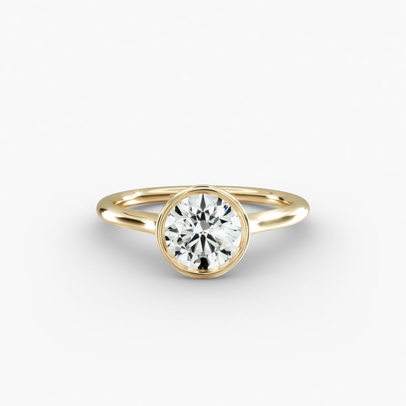 14K Yellow Gold Comfort Fit Bezel Set Solitaire Engagement Ring